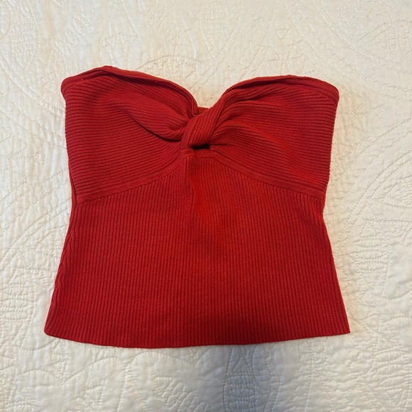 Abercrombie & Fitch Red Strapless Crop Top - Picture 1 of 3